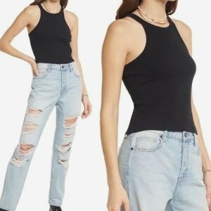 NWOT BP black ribbed raceback tank top Sz 3X
